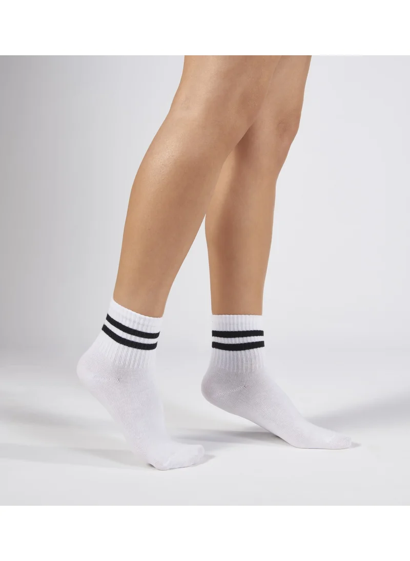 Forwena White Cotton Seamless Tennis Socks
