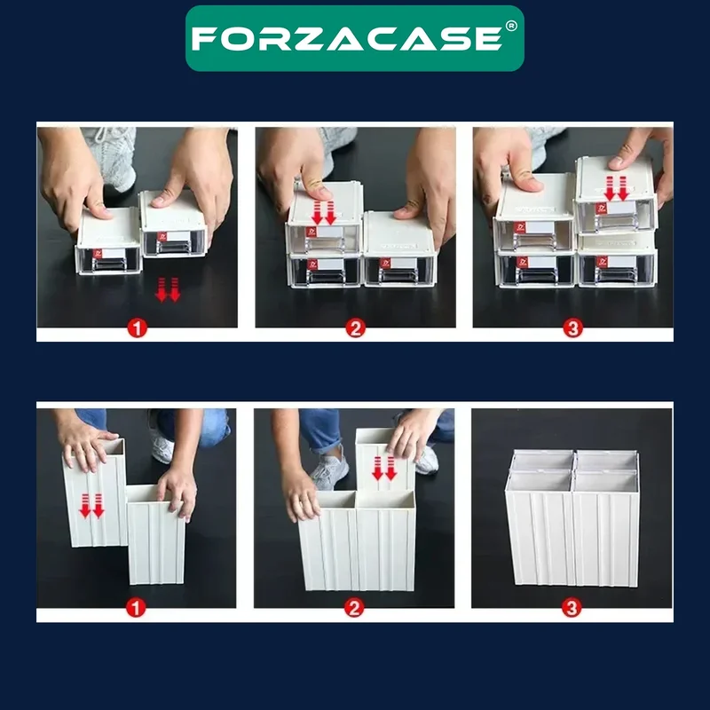فورزاكاس 4 Drawer Fisherman Carpenter Material and Jewelry Accessories Box Organizer - FC671