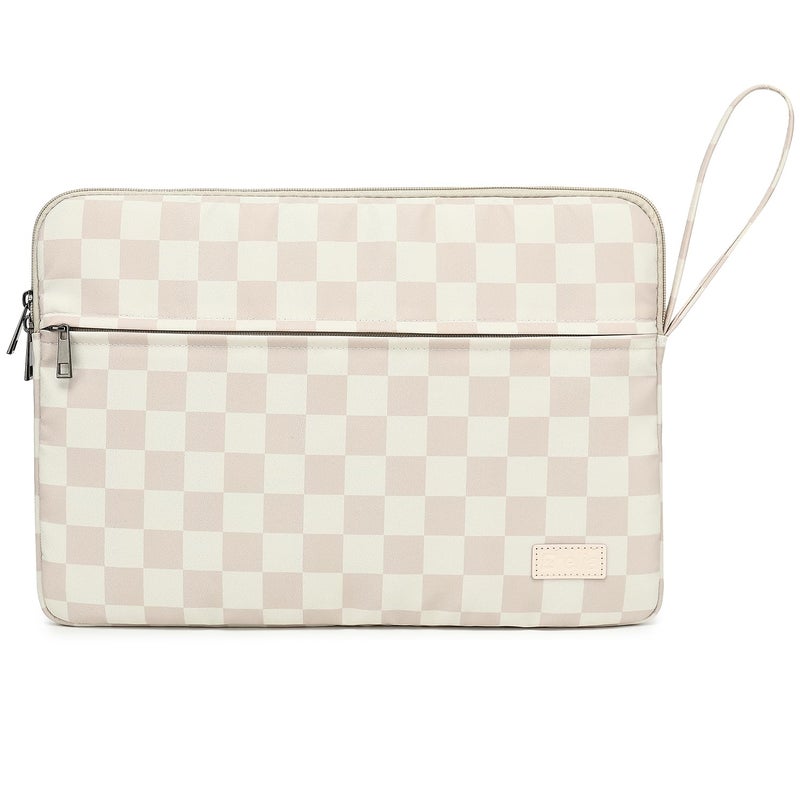DACHEE Laptop Sleeve 14 inch 14.0 inch Laptop case Bag (Khaki Checkered, 14 inch) - Image 1