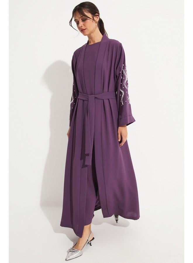 جون عباية جين ستون بنفسجي مفصلة فضفاضة - Image 1