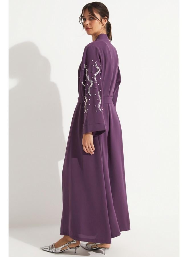 جون عباية جين ستون بنفسجي مفصلة فضفاضة - Image 5