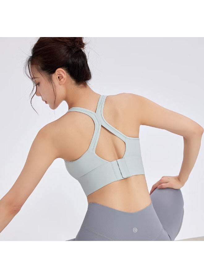 Never Me Sports Bra Shockproof High-intensity Fitness Training Yoga Vest With Chest Pads Back Support White - Image 3