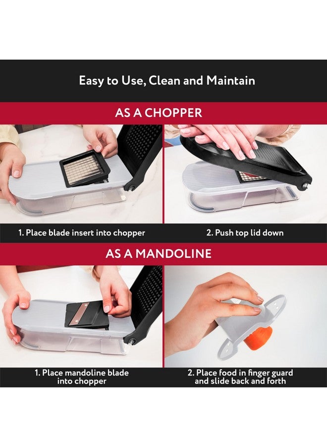 فل ستار مفرمة خضراوات فولستار، قطاعة ماندولين - مبشرة جبن، مفرمة طعام مع حاوية، أدوات مطبخ، أساسيات منزلية (6 في 1، أبيض/أسود) - Image 4