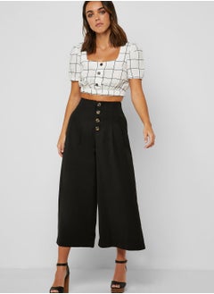 ELLA Checked Button Front Crop Top  - Image 4