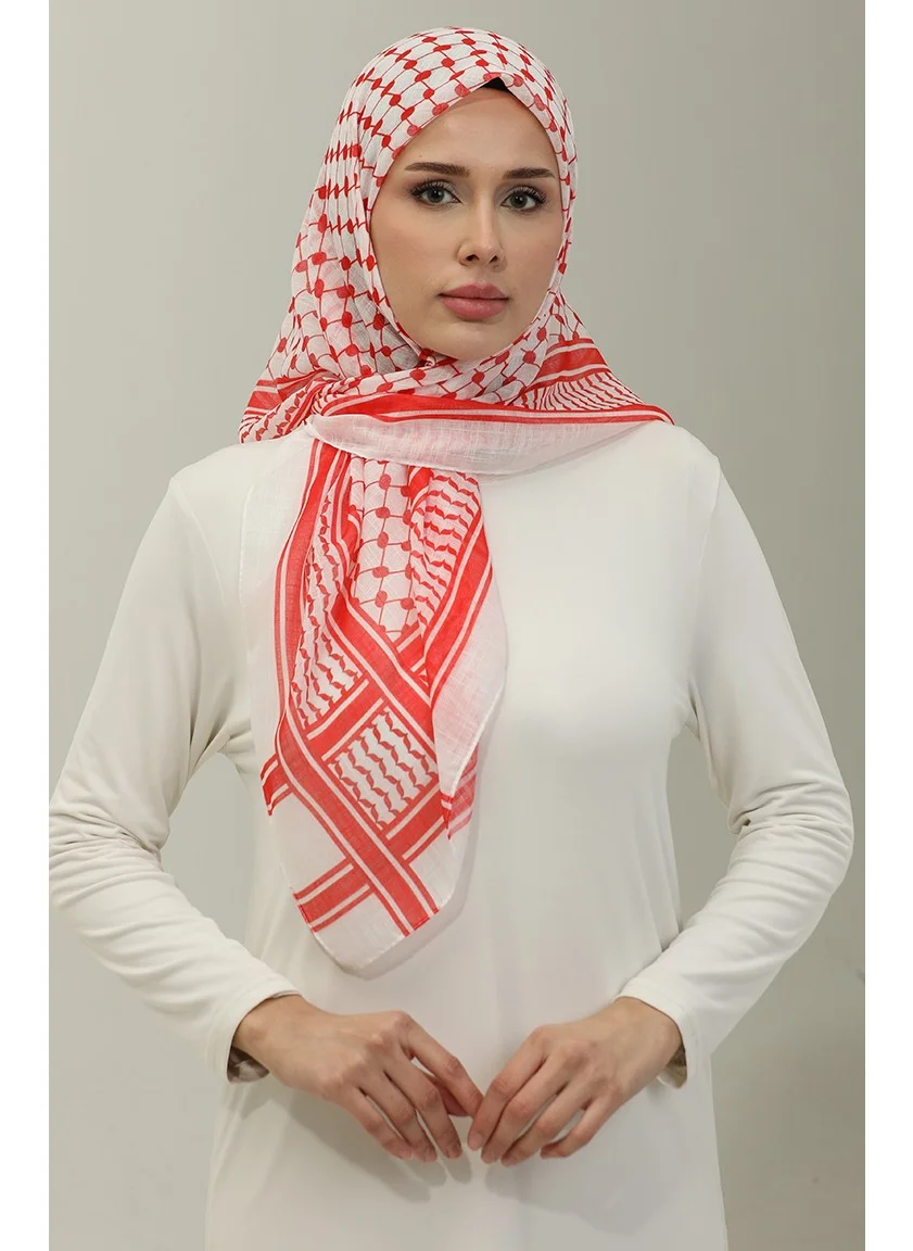 Sefa Merve Palestinian Keffiyeh Scarf 1001-04 Red