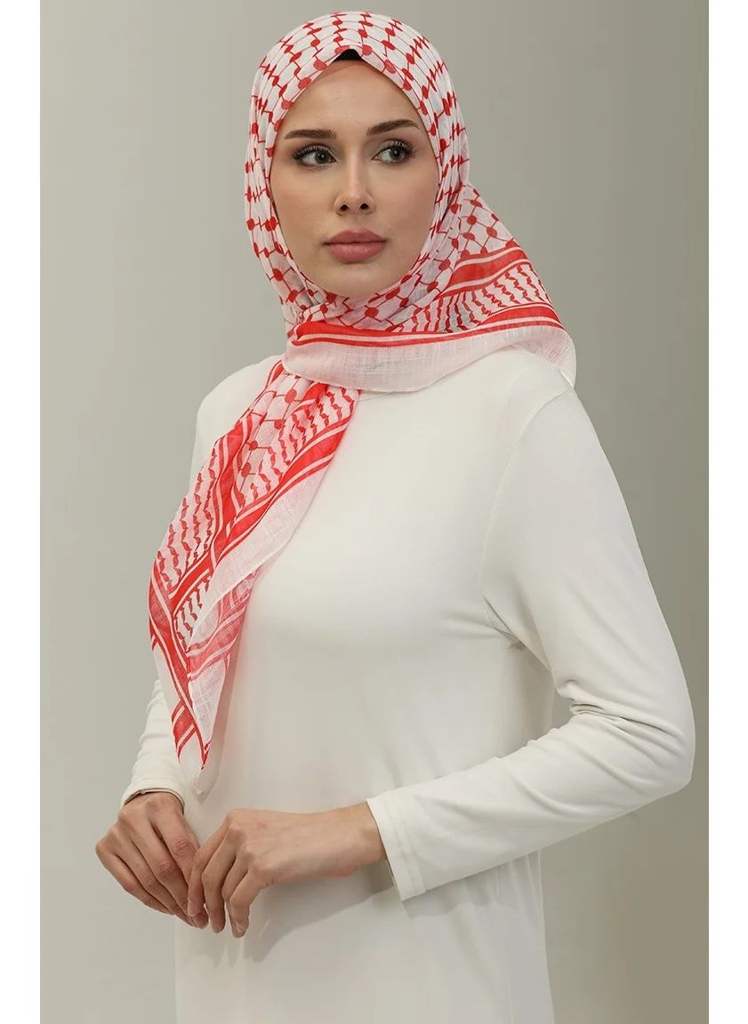 Sefa Merve Palestinian Keffiyeh Scarf 1001-04 Red