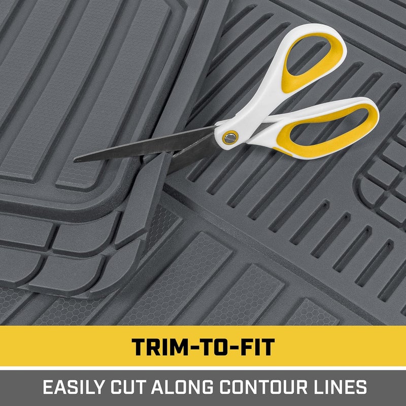 Cat® ToughLiner™ Gray Car Floor Mats - Heavy Duty Trim to Fit Floor Mats for Trucks - All-Weather Truck Accessories & Odorless Rubber Automotive Floor Mats - Car Mats & SUV Floor Liners for Car - Image 5
