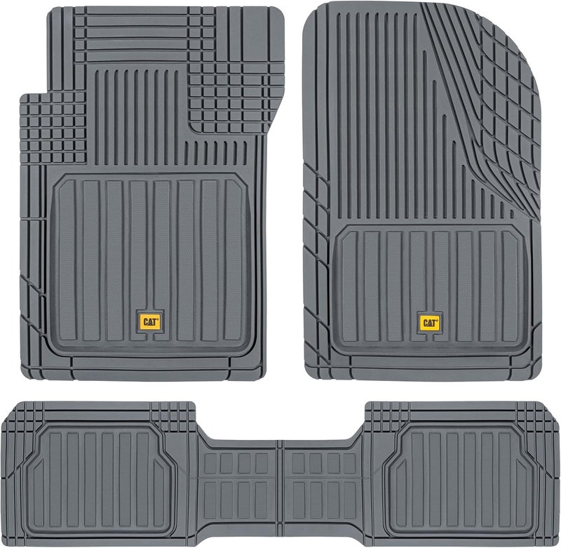 Cat® ToughLiner™ Gray Car Floor Mats - Heavy Duty Trim to Fit Floor Mats for Trucks - All-Weather Truck Accessories & Odorless Rubber Automotive Floor Mats - Car Mats & SUV Floor Liners for Car - Image 1