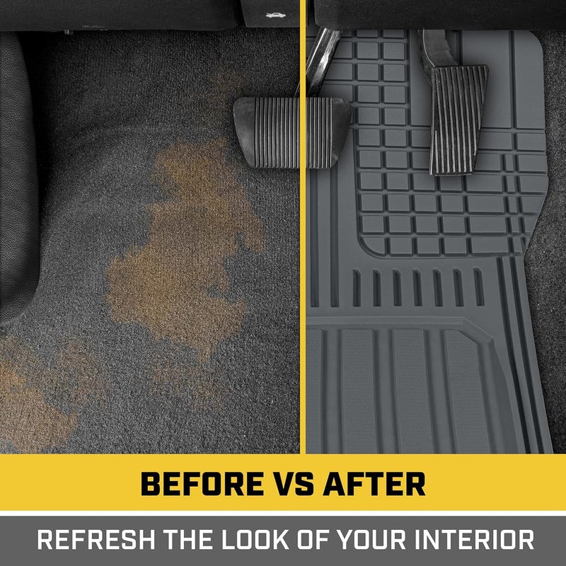 Cat® ToughLiner™ Gray Car Floor Mats - Heavy Duty Trim to Fit Floor Mats for Trucks - All-Weather Truck Accessories & Odorless Rubber Automotive Floor Mats - Car Mats & SUV Floor Liners for Car - Image 4