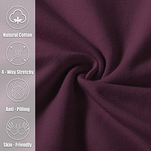Pudolla Men's Cotton Yoga Sweatpants Athletic Lounge Pants Open Bottom Casual Jersey Pants for Men with Pockets (Wine Red Large) - Image 4
