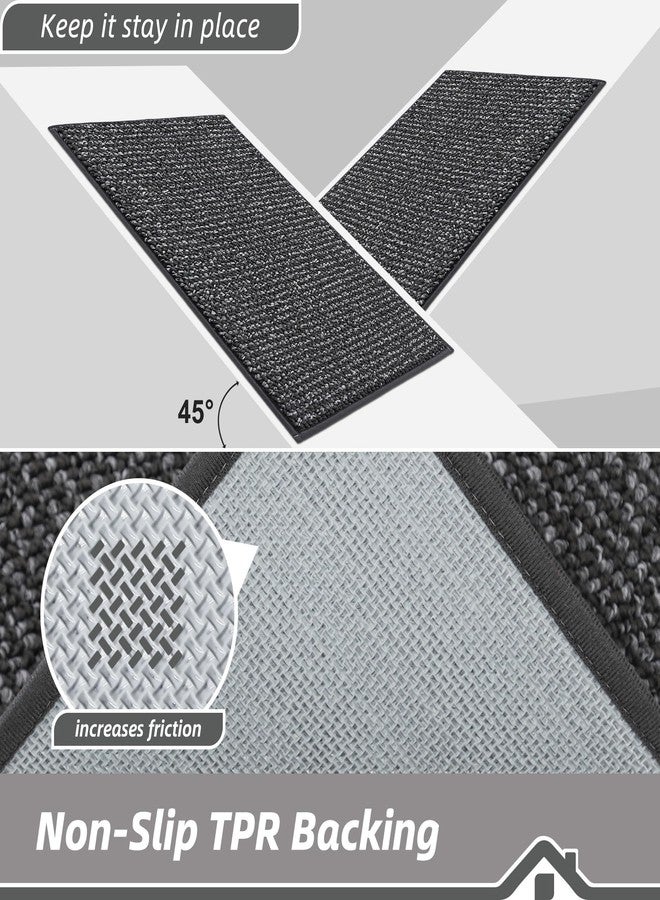 BEQHAUSE Kitchen Rugs and Mats Set of 2, Non Skid Washable Absorbent Kitchen Runner Rug with TPR Backing for Kitchen,Front of Sink,Laundry (Dark Grey, 20"x32"+20"x48") - Image 4