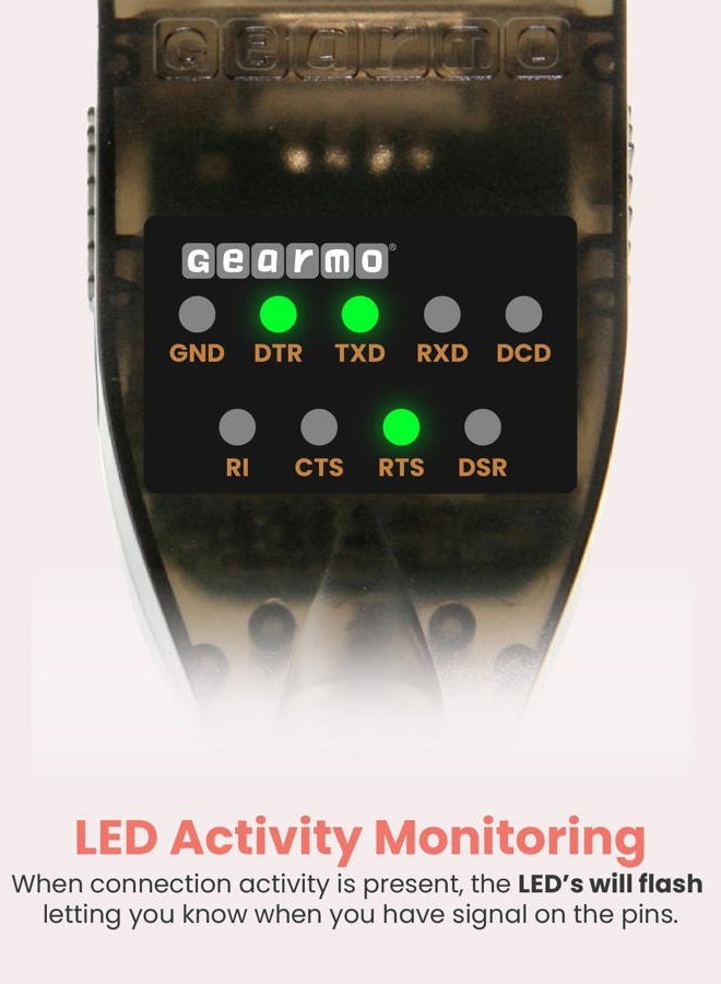 Gearmo FTDI2-LED USB RS-232 Serial Adapter with LED Indicators Windows 10, 8, 7, Vista, XP, 2000 Support - Image 4