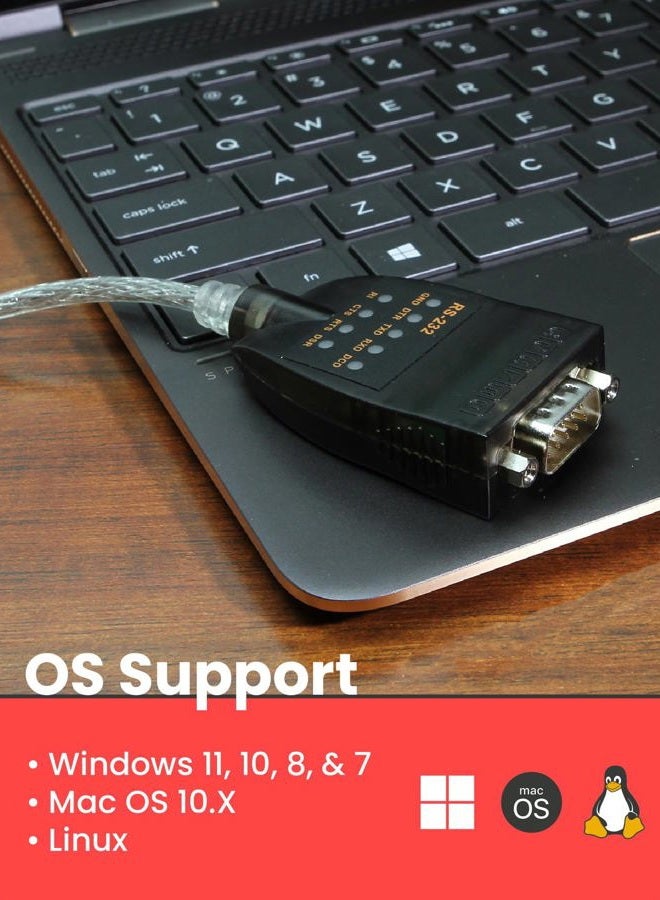 Gearmo FTDI2-LED USB RS-232 Serial Adapter with LED Indicators Windows 10, 8, 7, Vista, XP, 2000 Support - Image 5