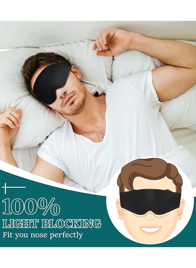 قناع نوم ثلاثي الأبعاد للنساء والرجال، قناع عين خفيف وناعم للنوم، قناع نوم يحجب الضوء للسفر والطيران، قناع عين للنوم بحزام قابل للتعديل - Image 3