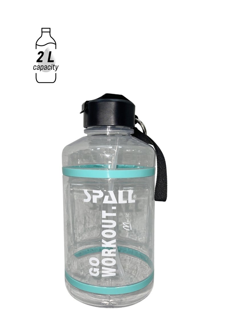 Spall Spall Water Bottle Half Gallon Leakproof Water Jug With Handle For Students Fitness Gym And Outdoor Sports For Men Women Kids - Image 1
