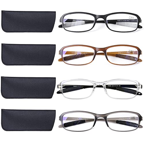 DOOViC 4 Pack Reading Glasses for Women Men Blue Light Blocking Reading Glasses TR90 Flexible Lightweight Readers 1.75 Strength - Image 1