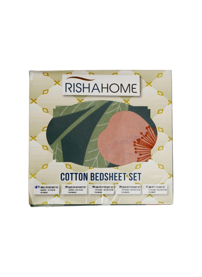 RISHAHOME Dreamweave 2-Piece Bedsheet Set Single Size 1xBedsheet (147x240 Cm) ,1xPillow Case (50x75 Cm)Polycotton|Bedding,Linen,Bed sheet set,Bed Linen Collection,Single Bedsheet set  - Image 4