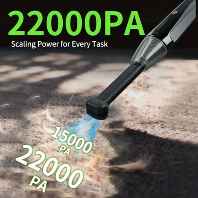 Car Vacuum, Handheld Vacuum Cordless 22000Pa Suction with 2 Suction Modes, 2-in-1 Portable Mini Car Vacuum Cleaner Cordless Vacuum Rechargeable Type-C Charge for Car, Office Desk, Keyboards - Image 3