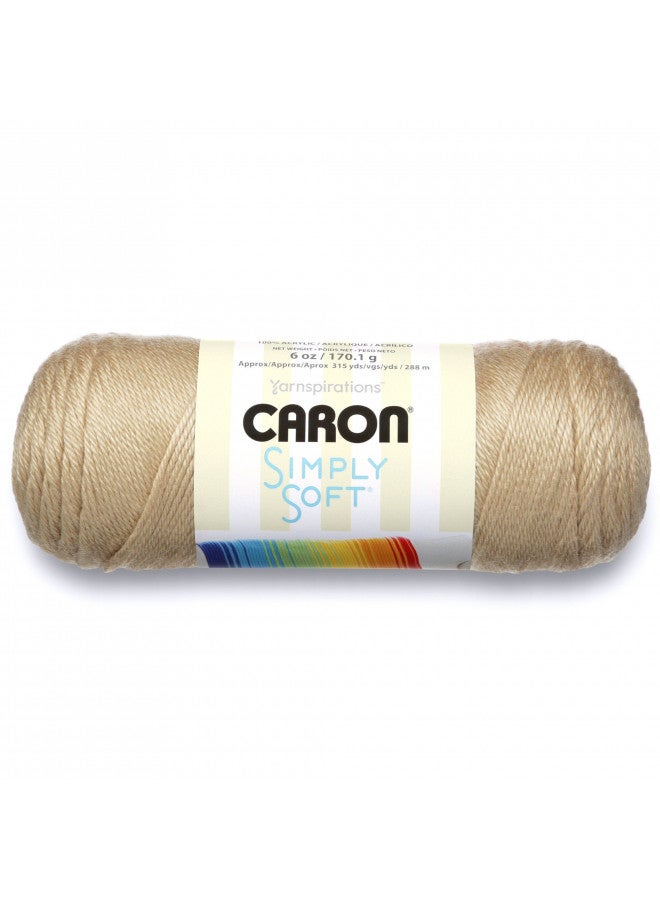 Caron Simply Soft Solids Yarn (4) Medium Gauge 100% Acrylic - 6 oz - Bone- Machine Wash & Dry (H970039703) - Image 2