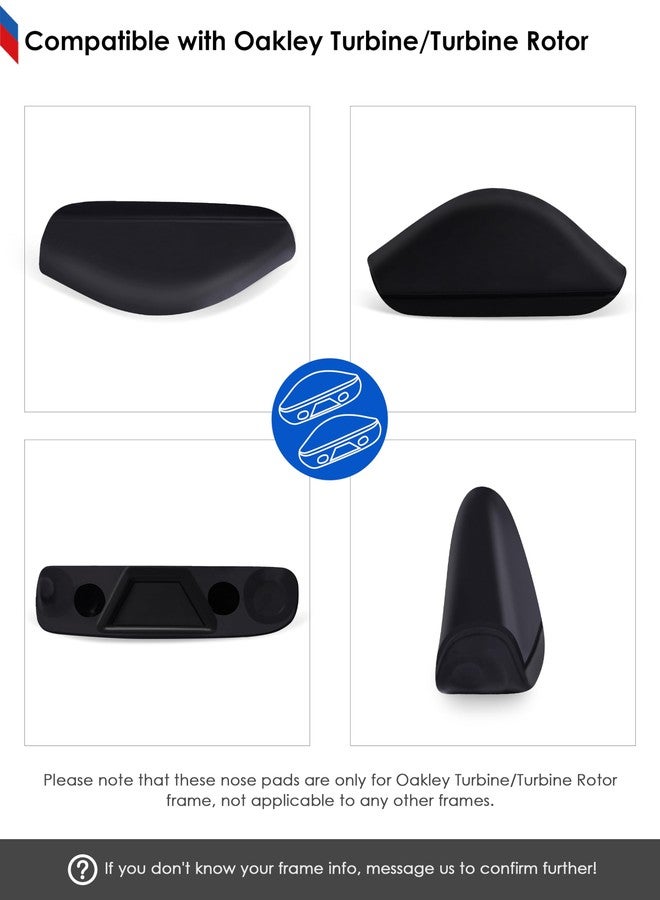 BlazerBuck Replacement Nose Piece Pads for Oakley Turbine OO9263 Sungl - Black + Black - Image 5