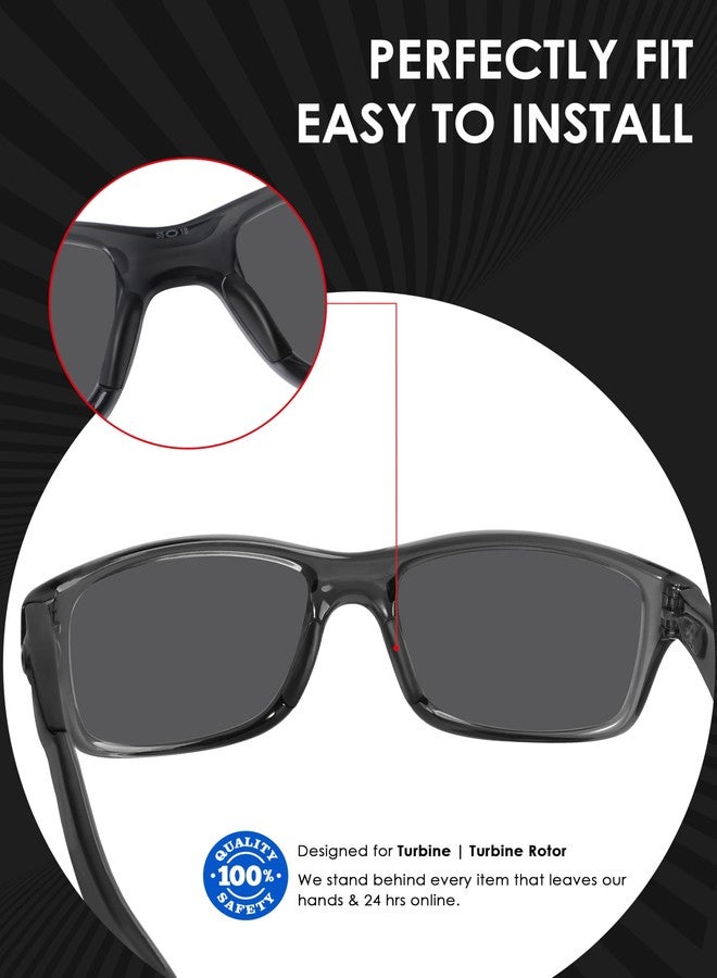 BlazerBuck Replacement Nose Piece Pads for Oakley Turbine OO9263 Sungl - Black + Black - Image 2