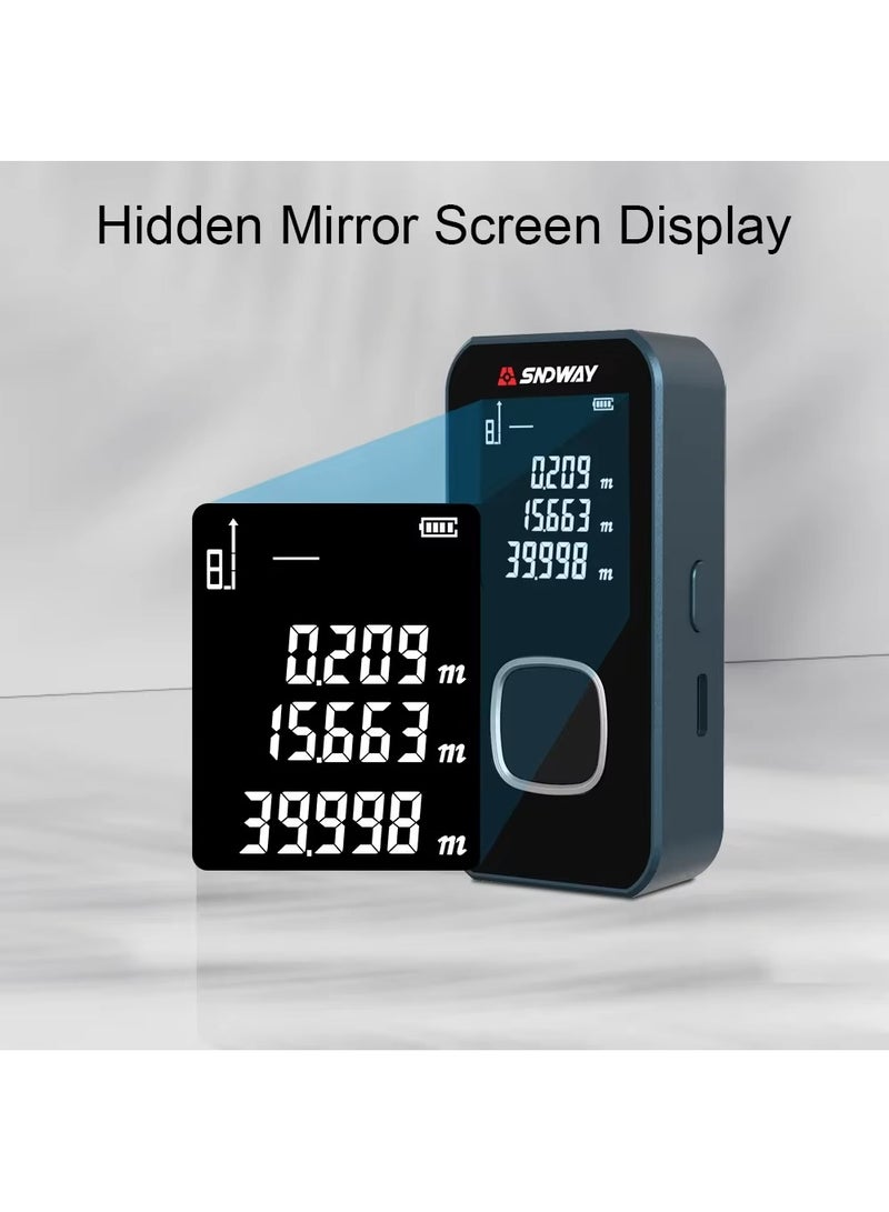 SNDWAY Rechargeable Digital Laser Distance Meter, 60m/196ft Mini Laser Rangefinder with OLED Screen, Handheld Measuring Tool, Mini Laser Tape Measure Distance/Area/Volume/Pythagorean - Image 4