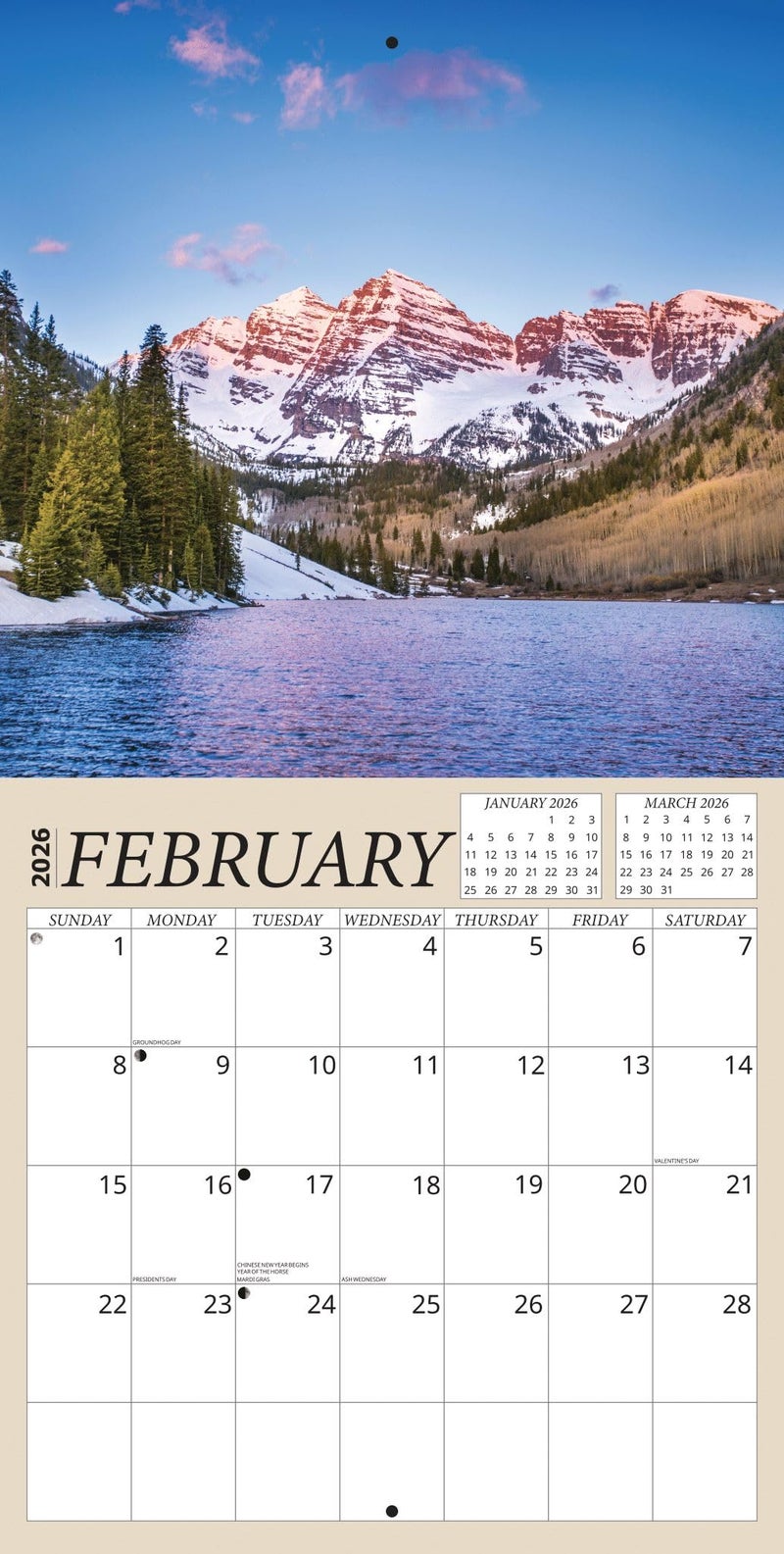Crenstone Seasons Calendar 2026 - Deluxe 2026 Changing Seasons Wall Calendar Bundle with 100 Reminder Stickers (Nature Gifts, Office Supplies) | Made In The USA - Image 4