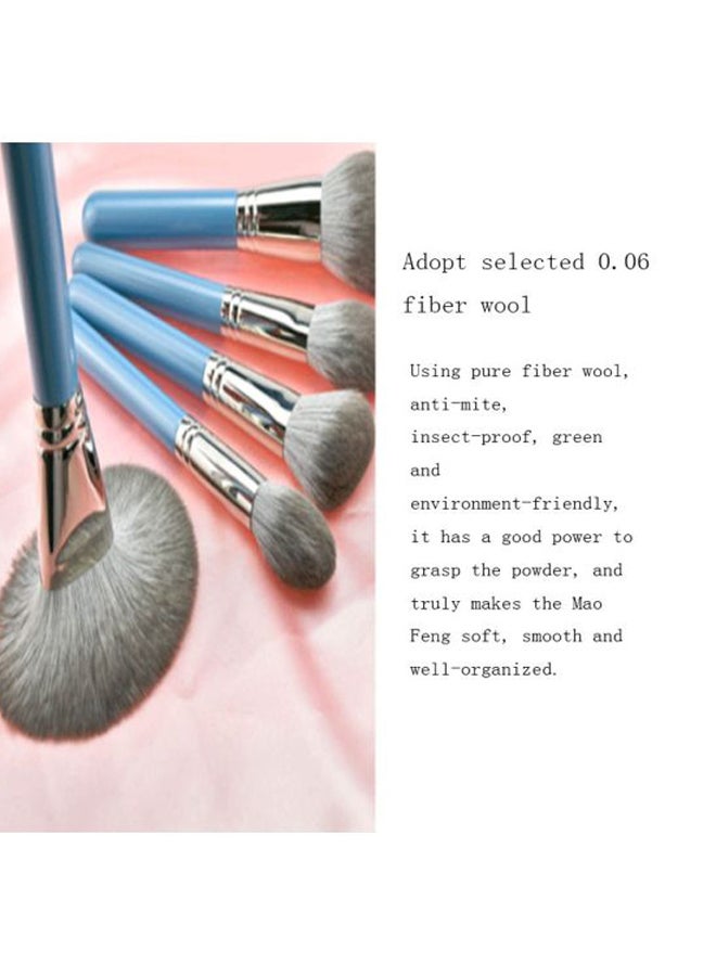 Beauenty 13-Piece Make Up Brush With Bag Blue/Silver/Grey - Image 5