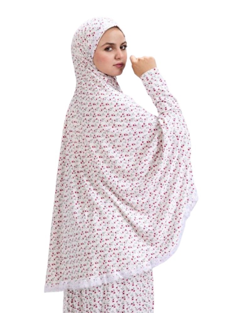 Cesar 2-Piece Prayer and Homewear Set for Women – Wide Head Cape with Long Sleeves and Comfortable Full-Length Elastic Skirt - Image 3