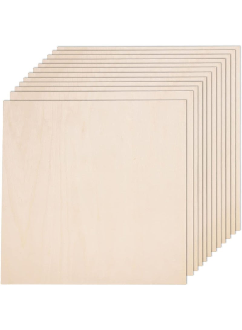 SLASA 24-Pack Basswood Sheets – 12 x 12 x 1/8 Inch (3mm) – Unfinished Wood Panels for Laser Cutting, Wood Burning, Staining, DIY Crafts & Architectural Models - Image 1