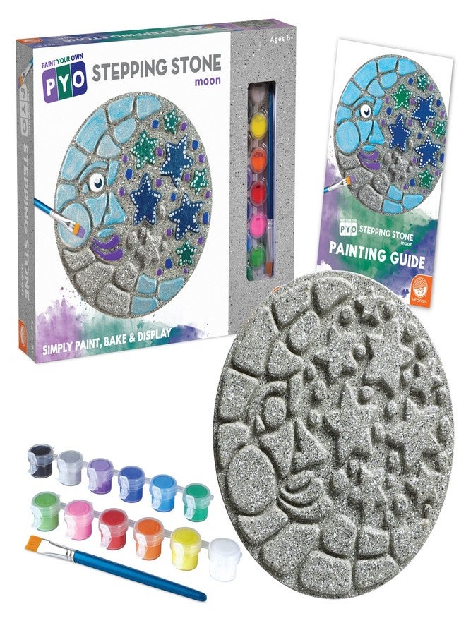 MindWare Paint Your Own Stepping Stone Kit - Mosaic Moon and Stars - Kits Include Paint and Brushes - - Image 1