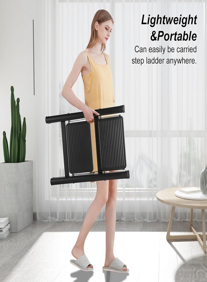 Boniry Compact 2 Step Folding Ladder with Non-Slip Steps | Lightweight & Durable Step Ladder | Perfect for Home, Kitchen, or Office Use - Black Finish - Image 3