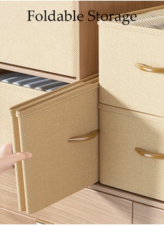 DUNISO 3pcs Wardrobe Clothes Organizer Foldable Closet Storage Organizer for Clothes Jeans Washable Closet Storage Boxes with Carrying Handles Cube Storage Bin for Home Bedroom Office  - Image 2