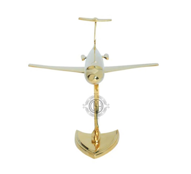 DSH Brass Antique Jet Plane On Stand, Table Top Decorative Showpiece for Home Decor & Office Table with Gold, Glossy and Shiny Finish (Small) 5.5 inch - Image 4