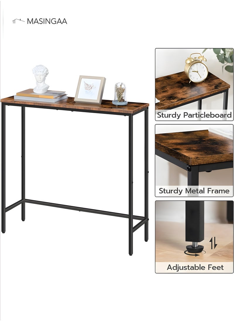 MASINGAA Console Table, Modern Hallway Entryway Table, Behind Couch Sofa Side Table, Narrow End Table for Entryway, Living Room, Bar Table, Bedroom(75×75×24 CM)  - Image 5