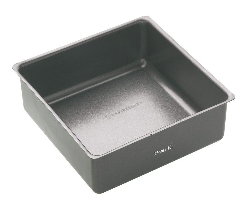 Master Class MasterClass 25 cm Deep Cake Tin with PFOA Non Stick and Loose Bottom, 1 mm Carbon Steel, 10 Inch Square Pan - Image 1