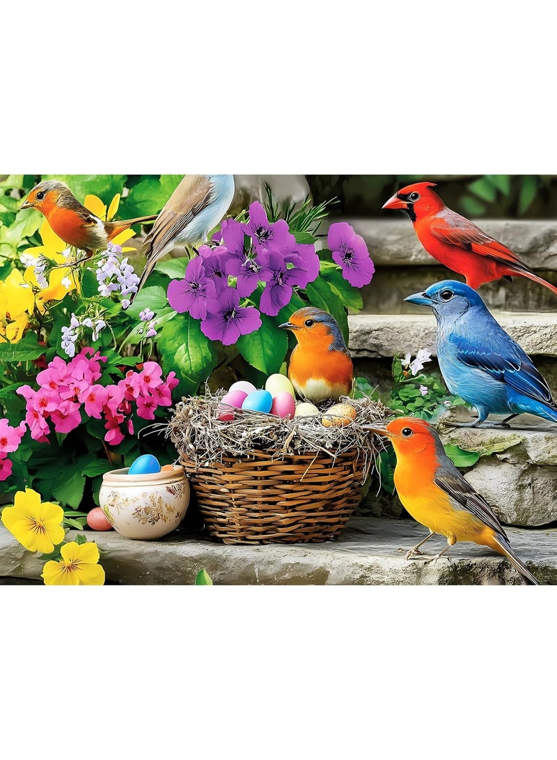 1000 Piece Puzzle for Adults, Colorful Birds Jigsaw Puzzle, Colorful Hummingbird Puzzles, Bird Lover Challenging Puzzles for Friends Family Activity Game Nights Gifts - Image 1