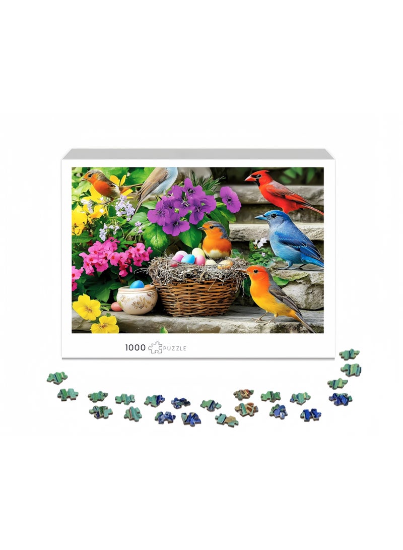 1000 Piece Puzzle for Adults, Colorful Birds Jigsaw Puzzle, Colorful Hummingbird Puzzles, Bird Lover Challenging Puzzles for Friends Family Activity Game Nights Gifts - Image 2