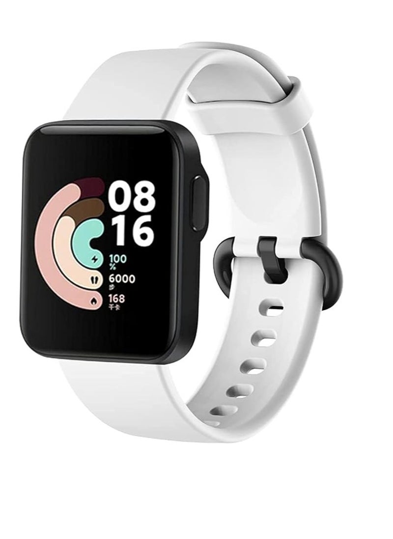 Generic For Xiaomi Mi Watch Lite Strap Replacement Sport Soft Silicone Bracelet For Xiaomi Redmi Watch Smart Watch Band - White  - Image 3