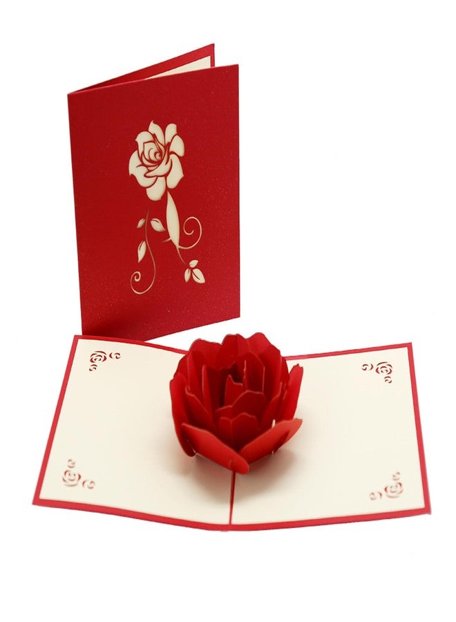 ENJOYPRO 3D Rose Pop Up Card, Valentines day card, Mothers day card, Flower Greeting Card, Birthday Card With Envelope (3D Rose, Pack of 1) - Image 1