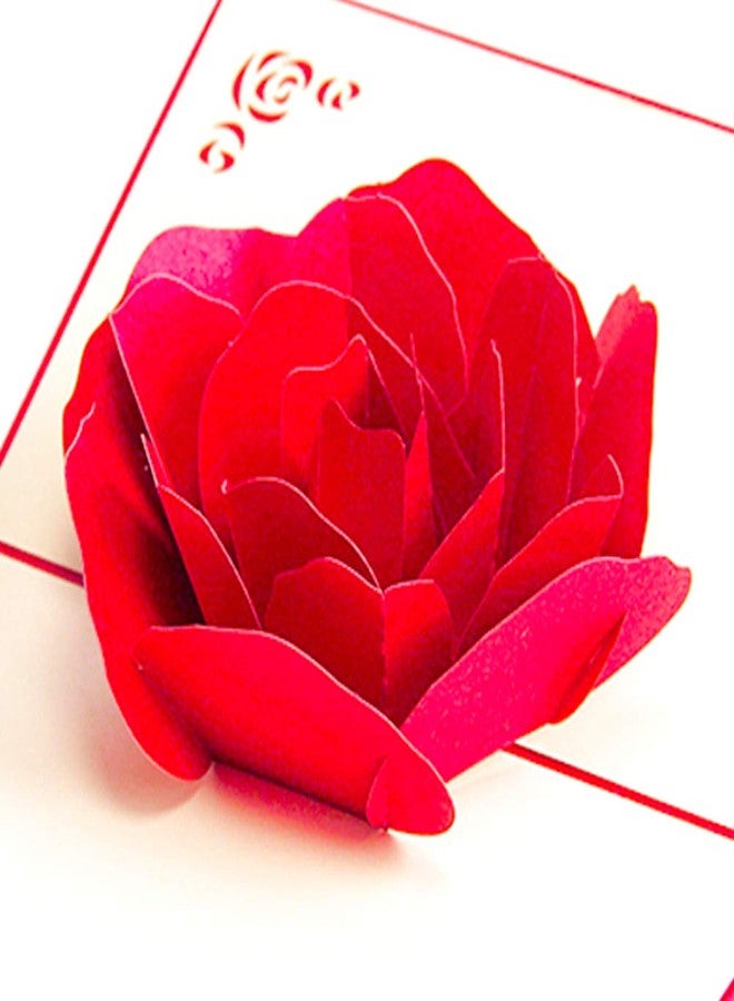 ENJOYPRO 3D Rose Pop Up Card, Valentines day card, Mothers day card, Flower Greeting Card, Birthday Card With Envelope (3D Rose, Pack of 1) - Image 4