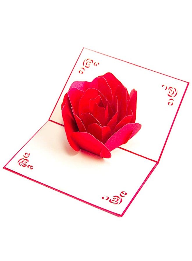 ENJOYPRO 3D Rose Pop Up Card, Valentines day card, Mothers day card, Flower Greeting Card, Birthday Card With Envelope (3D Rose, Pack of 1) - Image 3