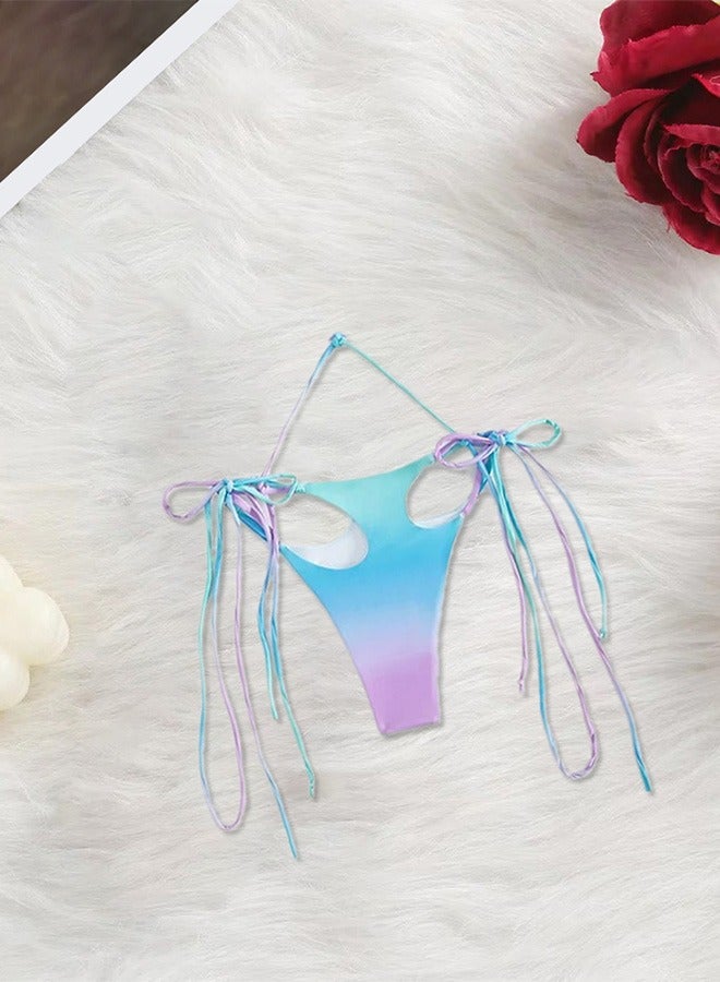 MARGOUN Women's Swimwear String Tringle Bikinis Women Tassel Swimsuit Female Bathers Bathing Suit Swimming Beachwear Purple Blue - Image 3