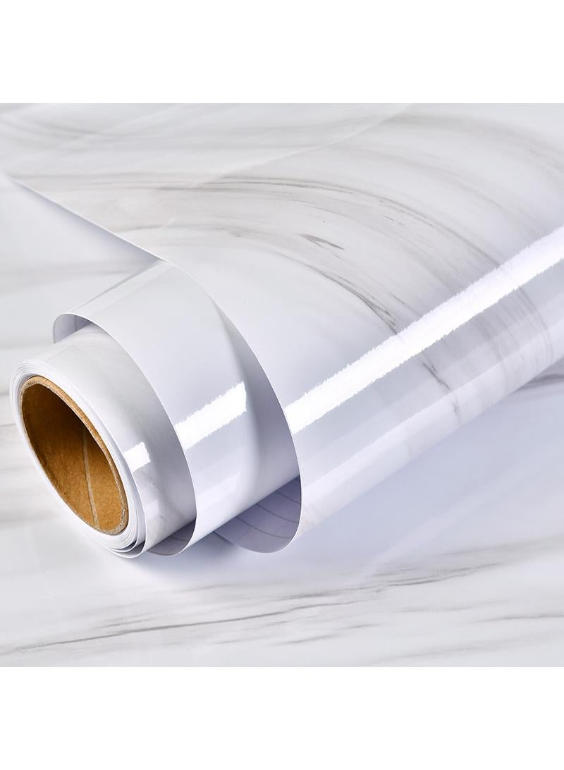 Bluejw Marbling Paper 40X500cm Self-Adhesive Wallpaper Waterproof Gloss Pvc Vinyl Oil Proof Granite Paper For Furniture Cover Surface Countertop Kitchen Shelf Liner - Image 1