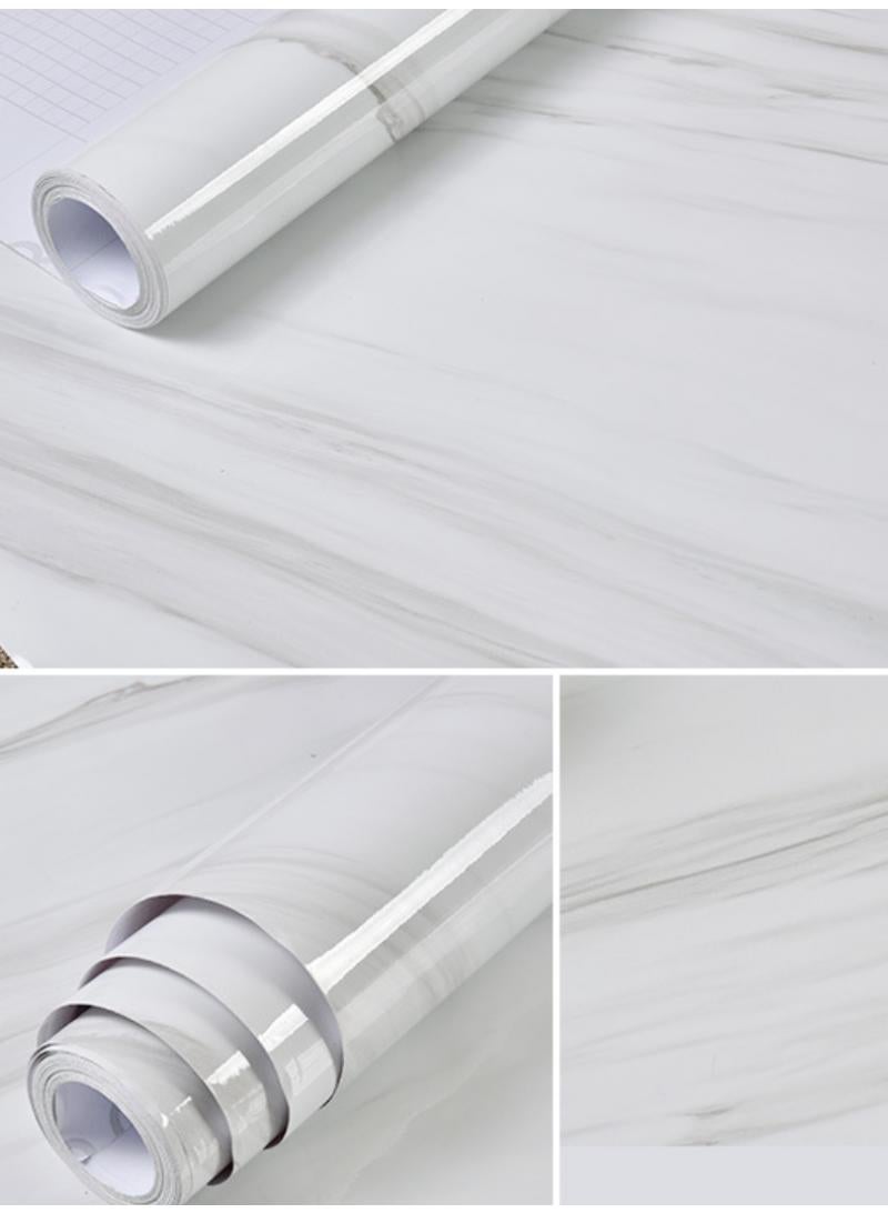 Bluejw Marbling Paper 40X500cm Self-Adhesive Wallpaper Waterproof Gloss Pvc Vinyl Oil Proof Granite Paper For Furniture Cover Surface Countertop Kitchen Shelf Liner - Image 2