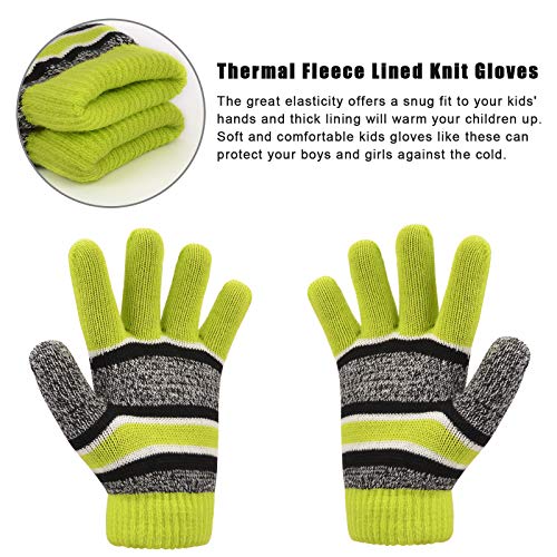 MAYLISACC Winter Boys Hat and Glove Set Knitted for Age 3-6 Toddler Kids Cute Beanies with Pom & Neck Warmer Cold Weather, Green - Image 5
