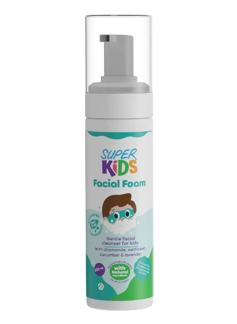 SUPER KIDS - FACIAL CLEANSER FOAM FOR KIDS - WITH NATURAL INGREDIENTS - 200 ML - Image 1