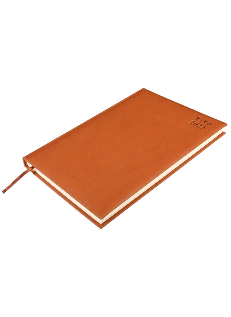 FIS FIS A4 Diary 2025 Arabic/English (Saturday & Sunday Combined) Brown - FSDI48AEP25BR  - Image 1