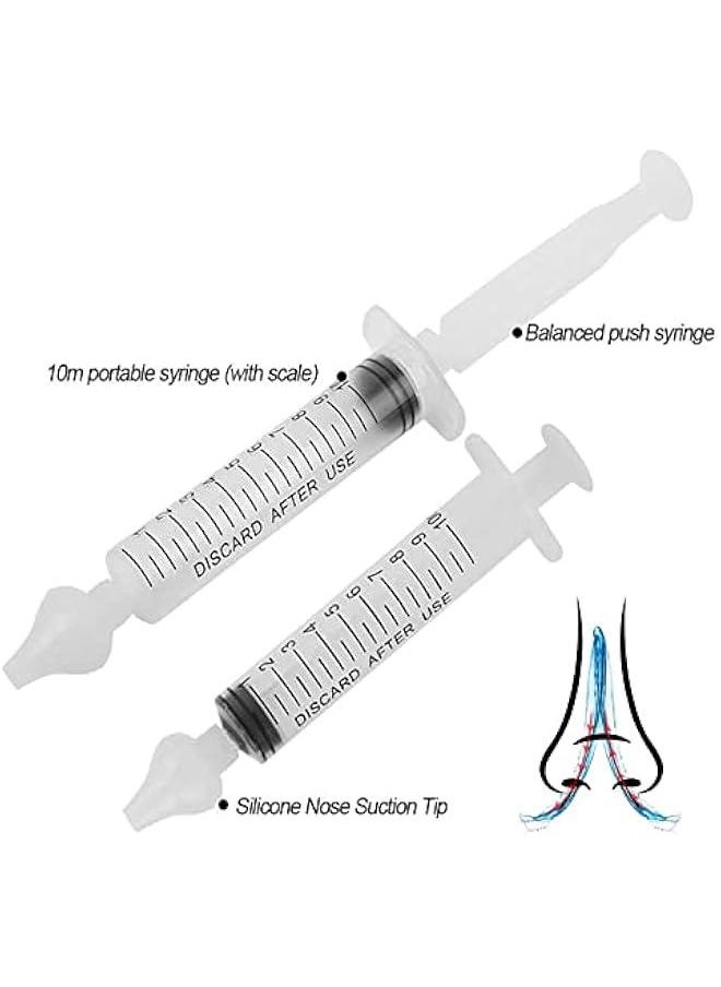 Gonice - 4 Pieces, Nasal Irrigator Syringe for Baby, Nasal Aspirator, Silicone Nasal Suction Tip, Pressure Nasal Syringe, Safe Nose Cleaner with Cleanable & Reusable Silicone Nasal Suction Tip (10ML) - Image 1