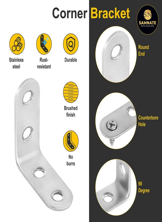 SAMNATE 20pcs L Brackets for Wood 40mmx40mmx16mmX2mm Stainless Steel 90 Degree L Shaped Angle Corner Braces Brackets 20pcs and 80pcs of Screws - Image 5
